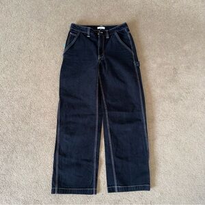 Aritzia- TNA Black High-Rise Jeans with White Contrast Stitching